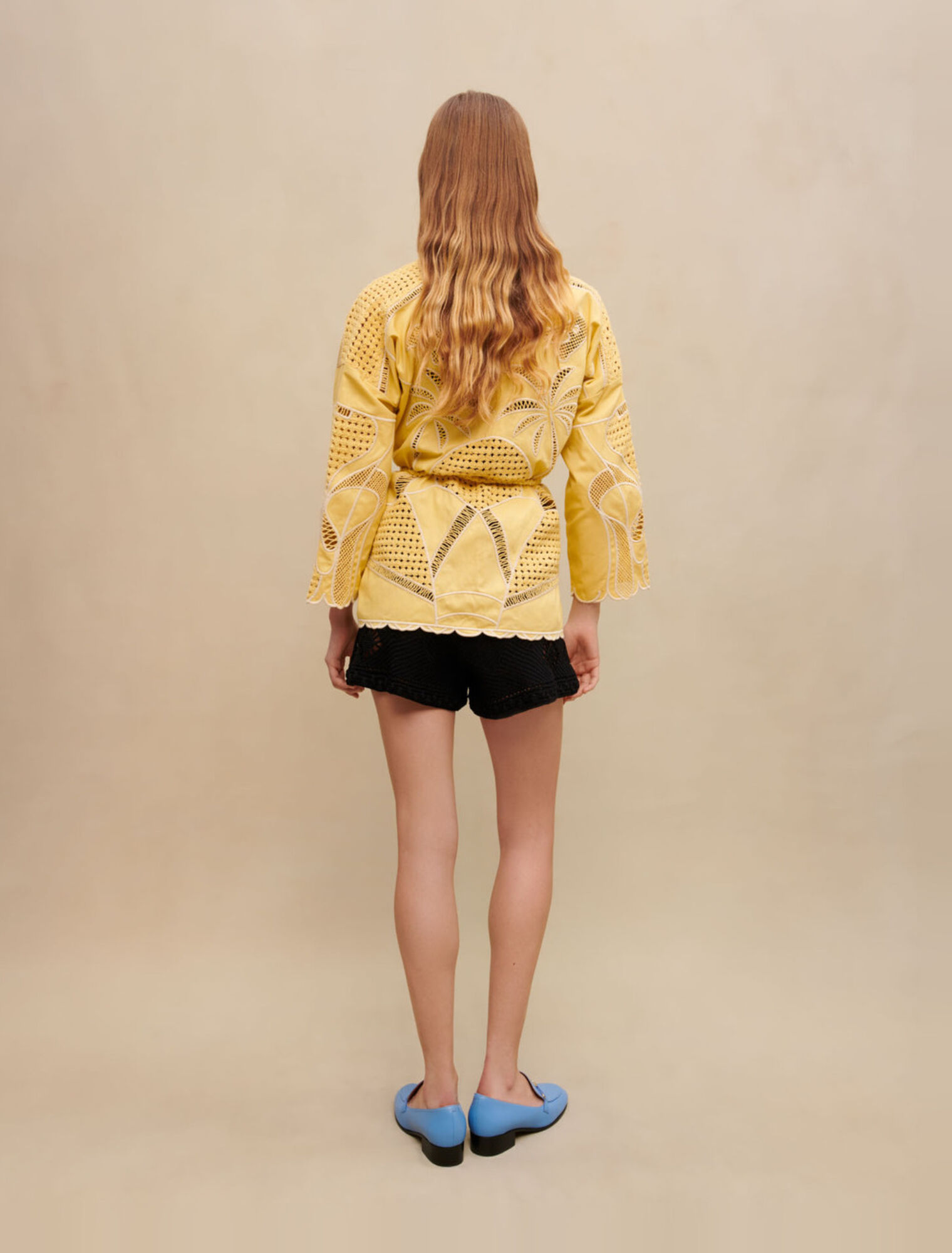 Embroidered kimono jacket
