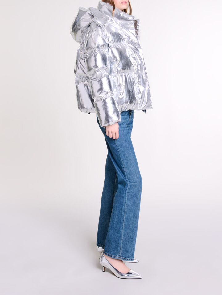 Silver hooded jacket