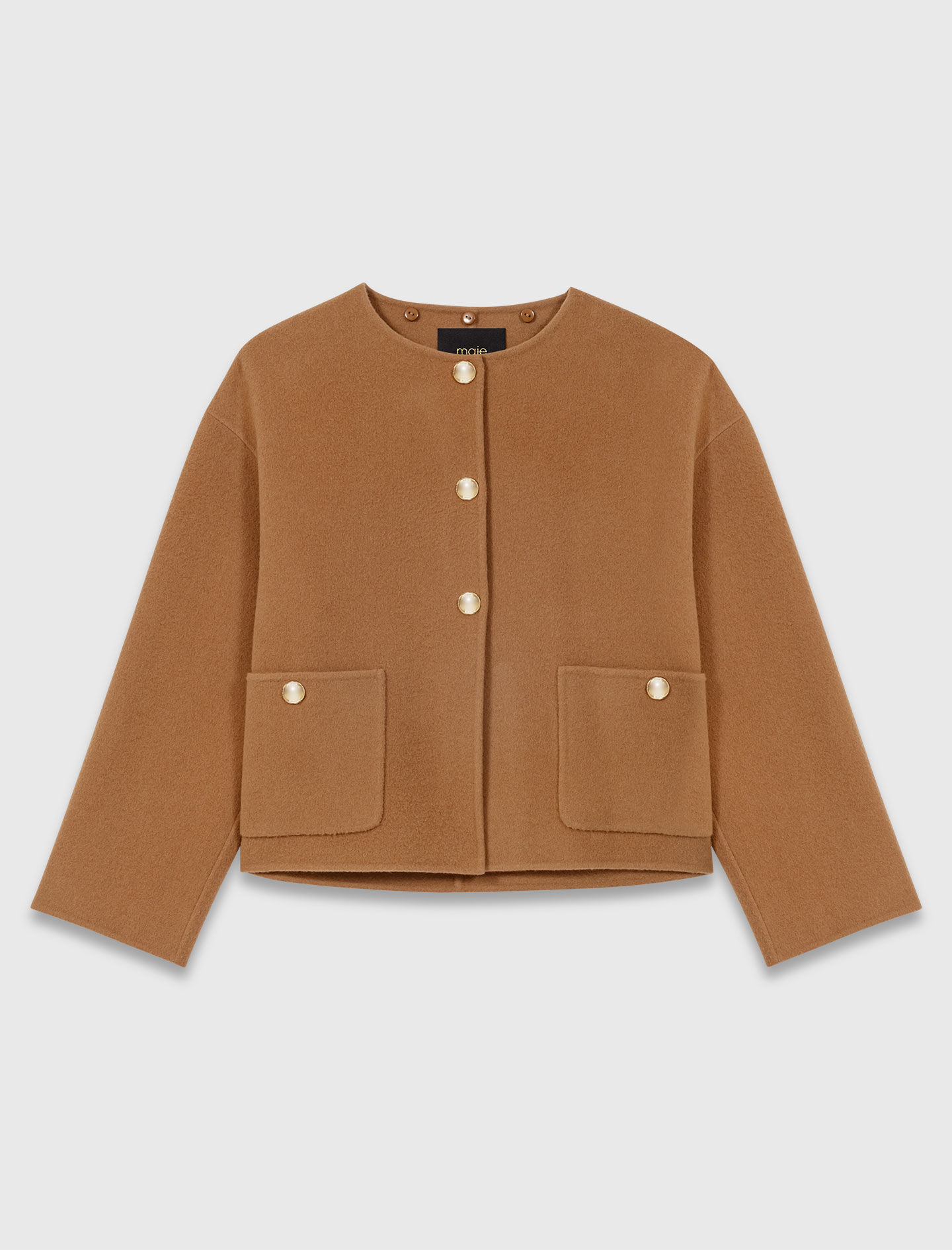Double-faced coat with leather Brown For Women | Maje