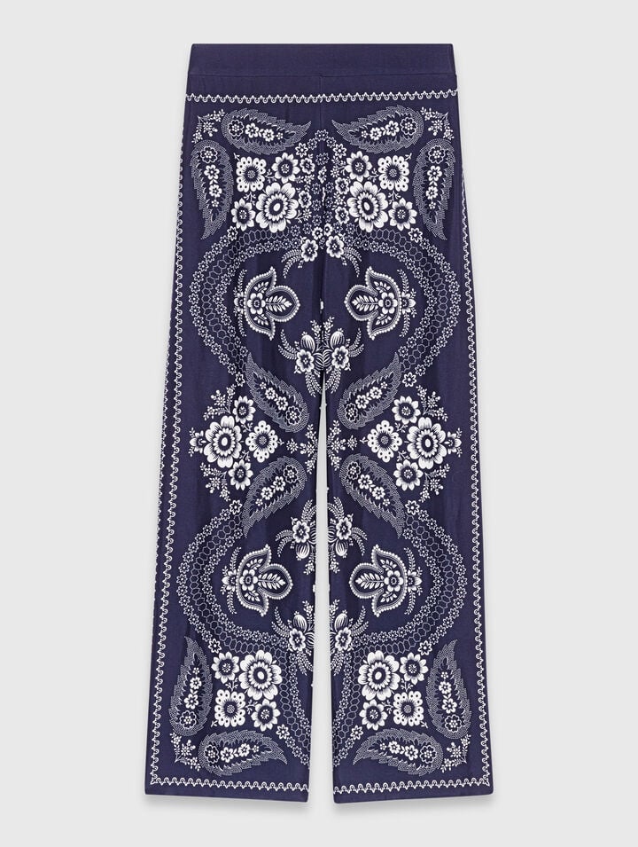 Flowing print trousers