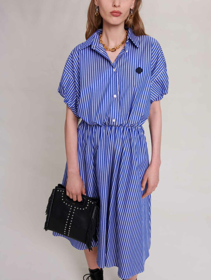 Long striped shirt dress