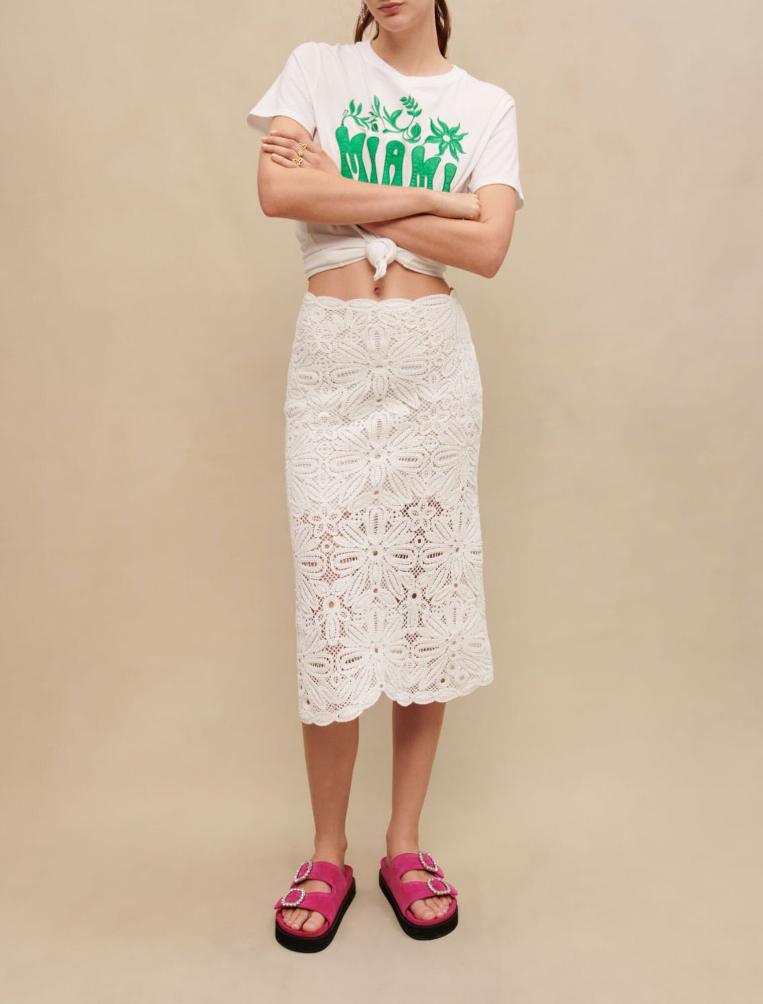 Knit midi skirt