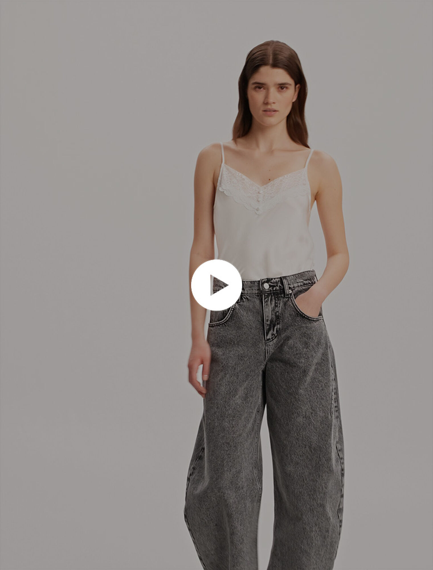 Silk satin and lace slip top