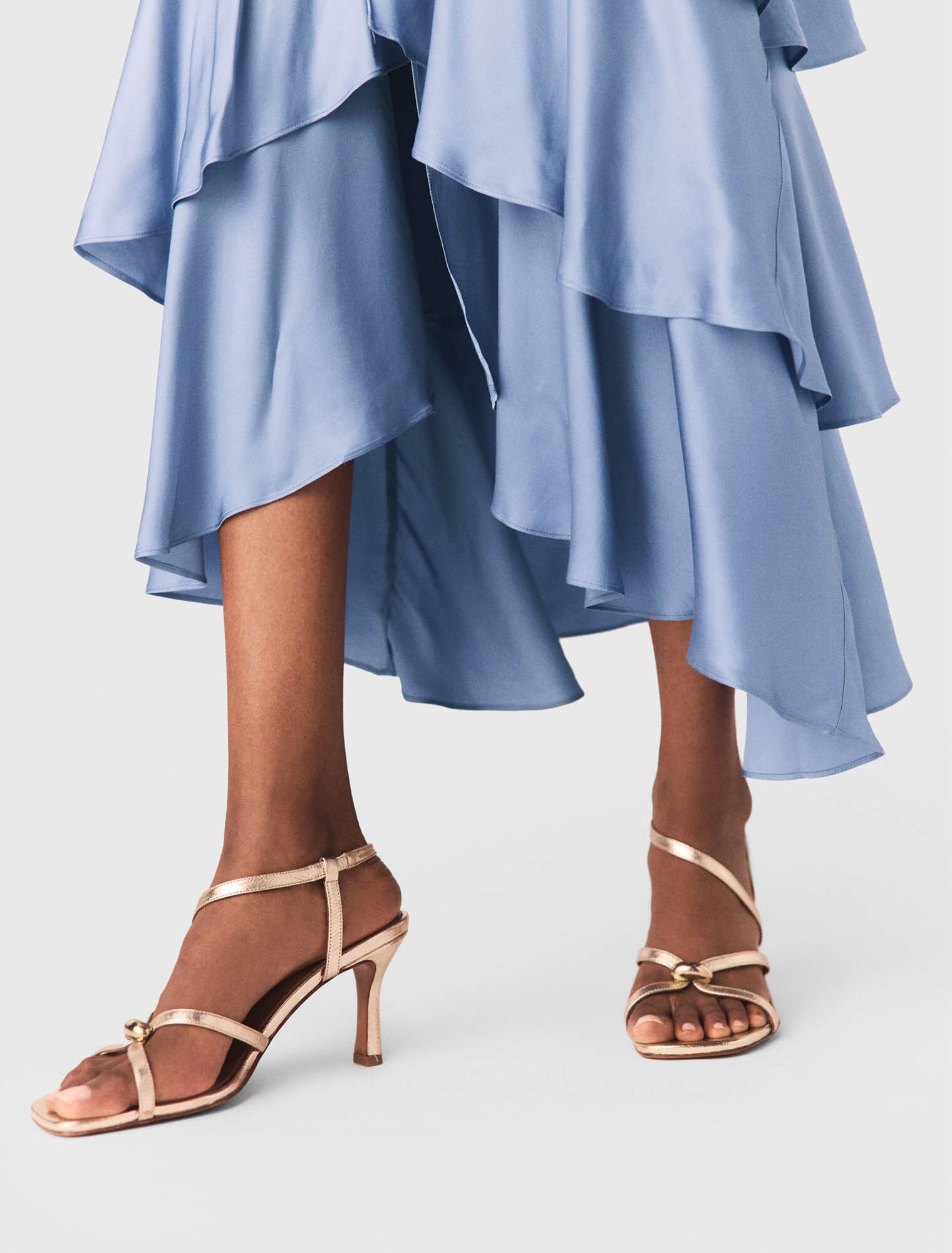 Metallic multi-strap sandals