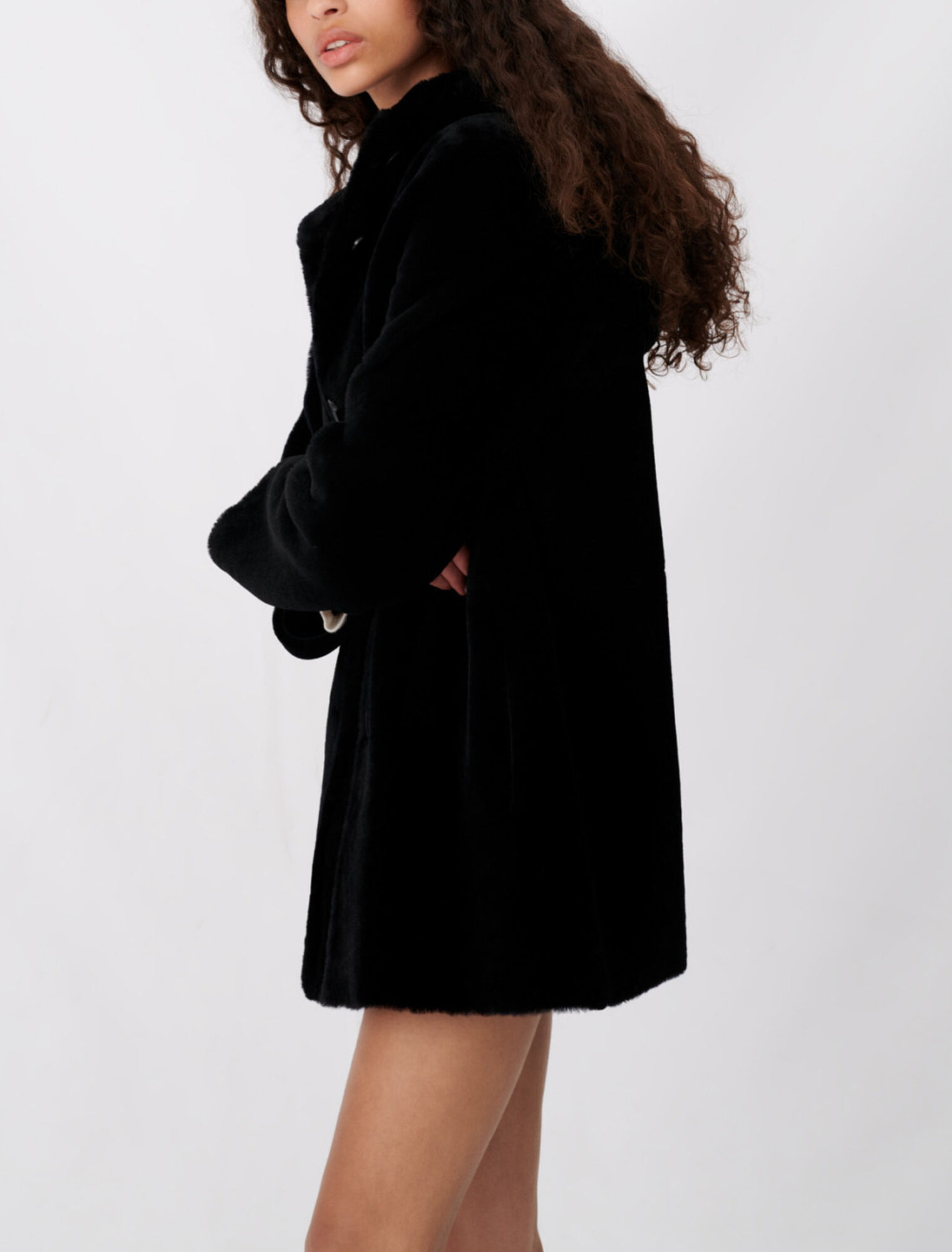 Reversible shearling coat 