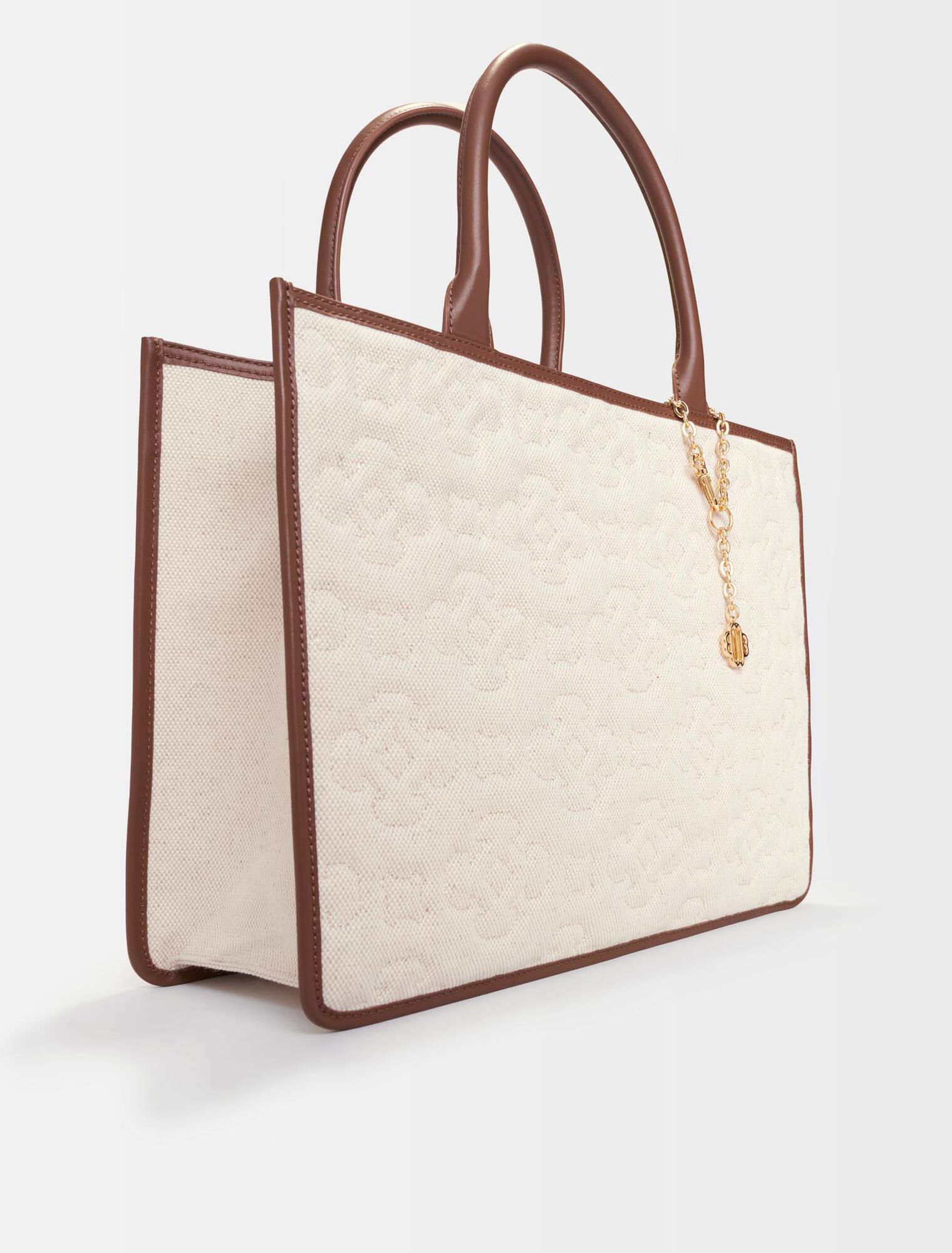 Leather, linen, viscose Clover logo tote