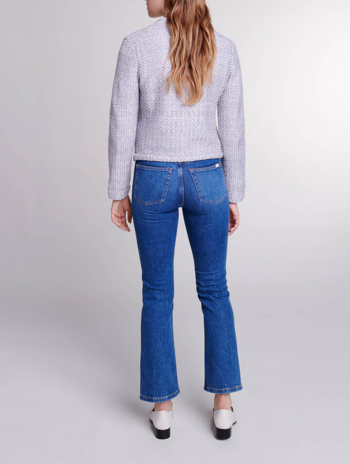 Tweed-look knit cardigan