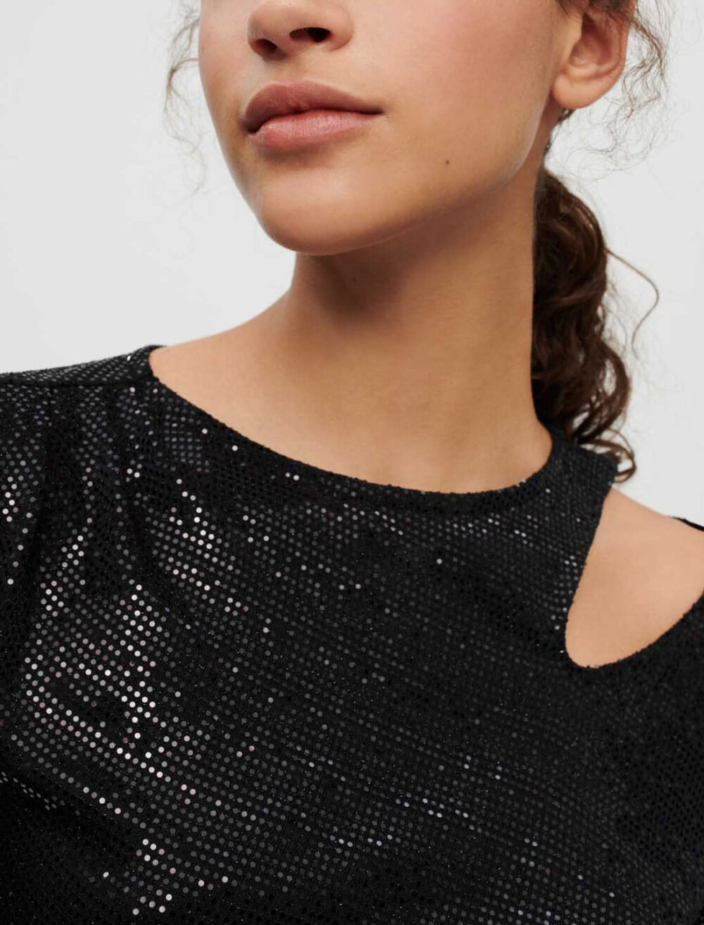 Long dress with black glitter Black / Gray For Women | Maje