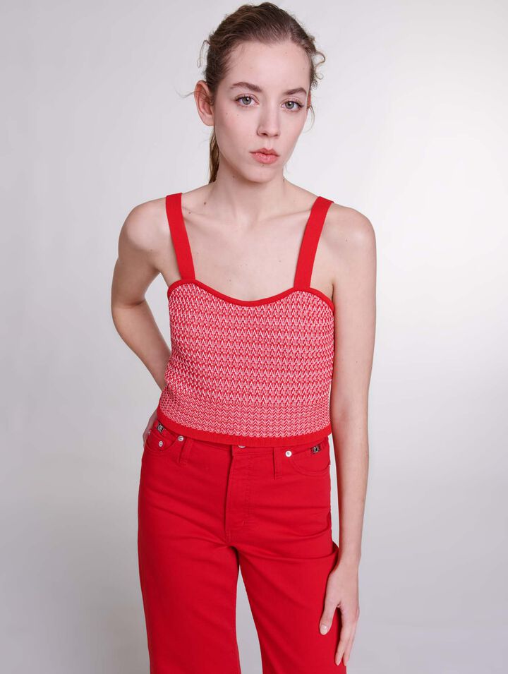 Herringbone knit twin set