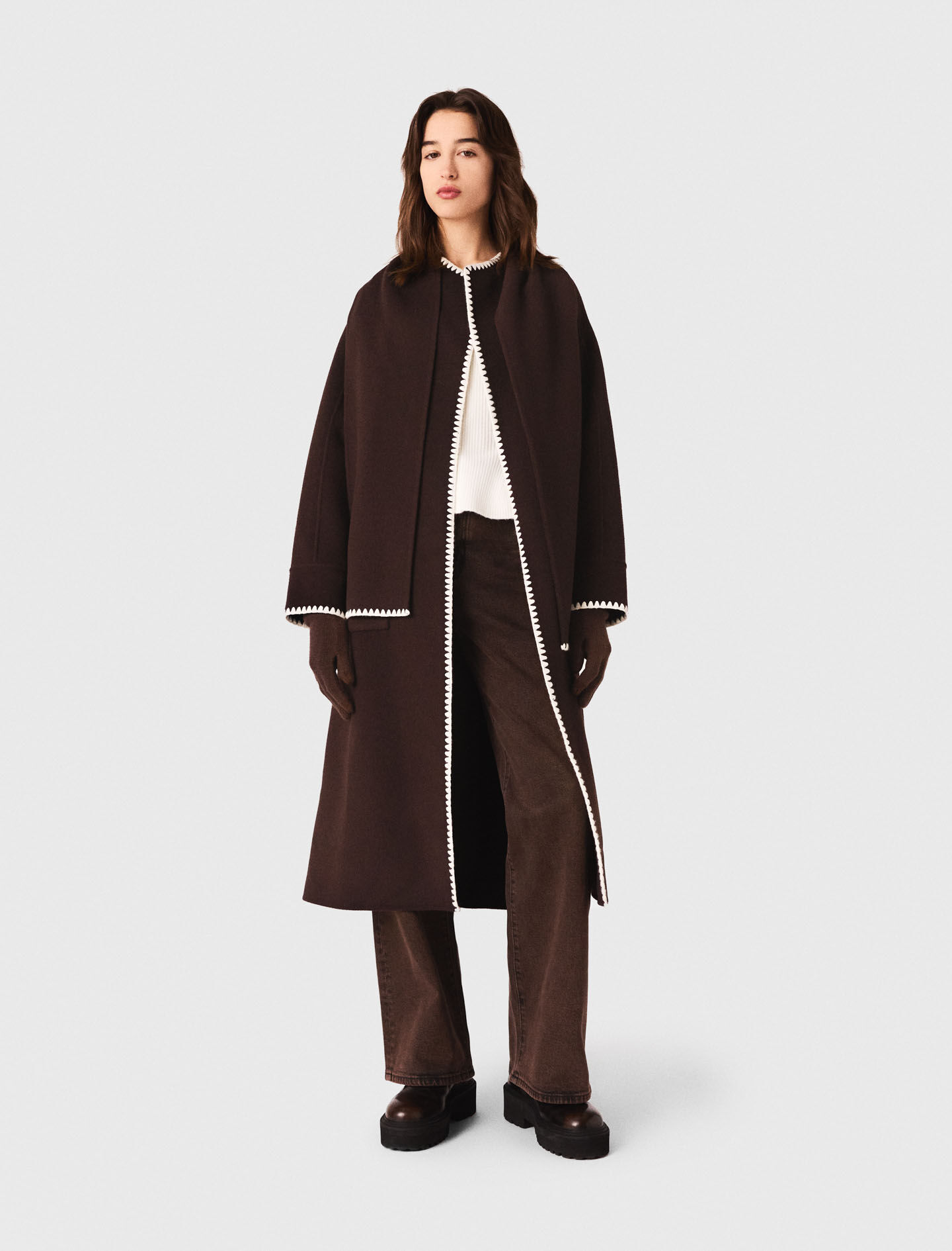 Wool blend coat Black / Gray For Women | Maje