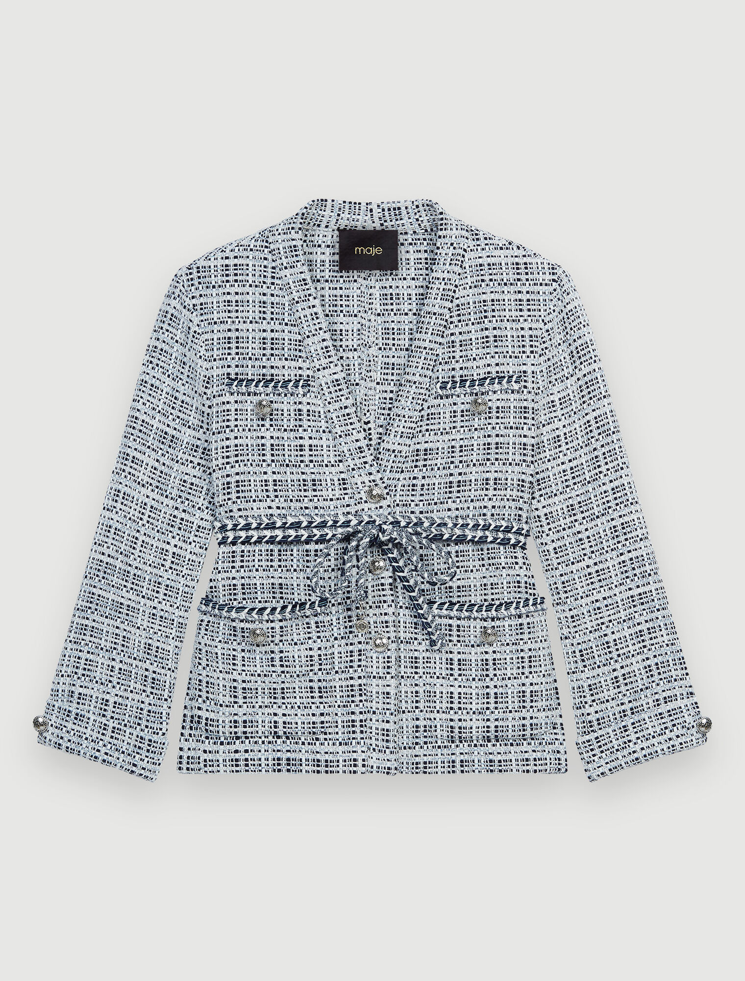 Belted tweed jacket
