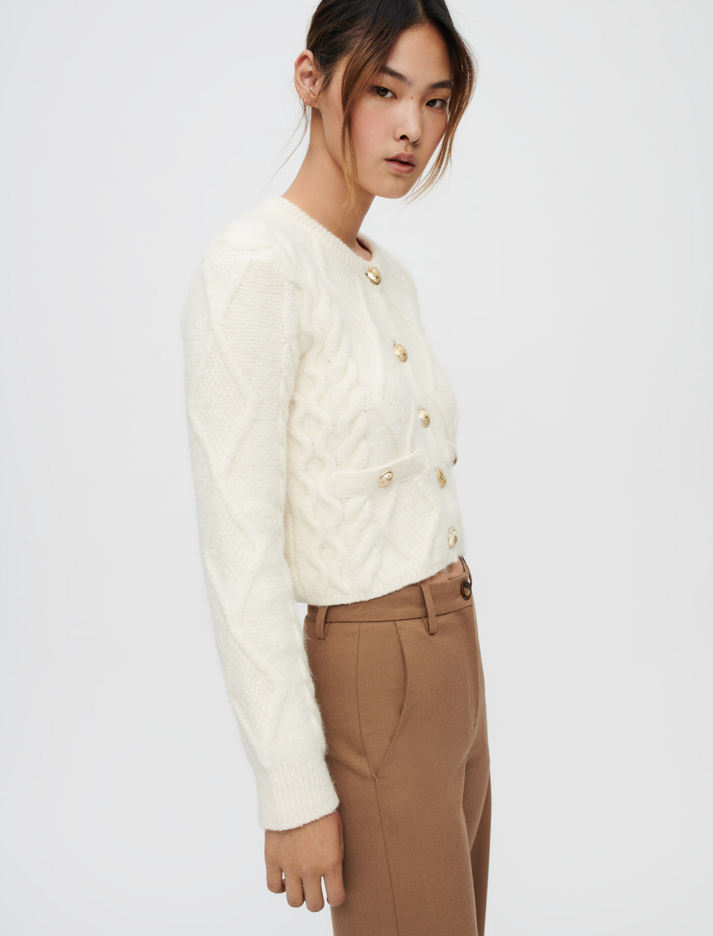 Chain knit cardigan