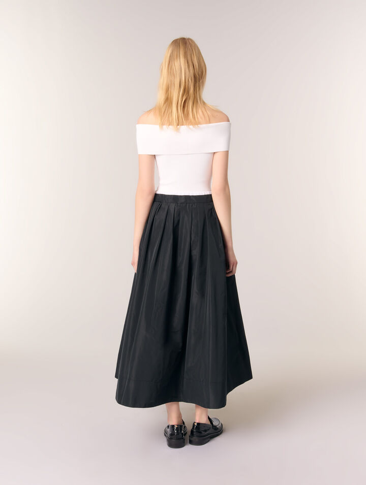 maxi skirt with contrast waistband