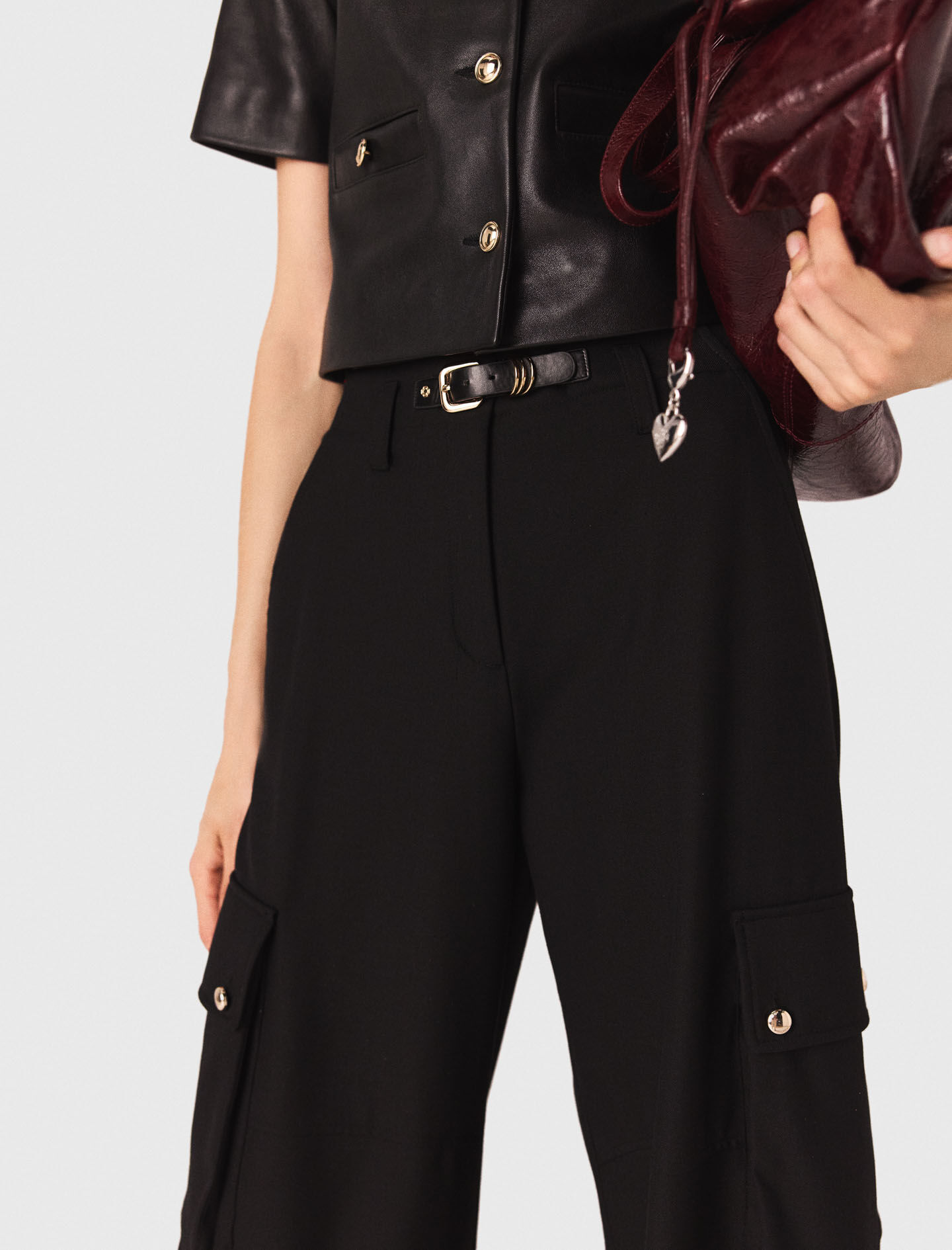 Cargo trousers Black / Gray For Women | Maje
