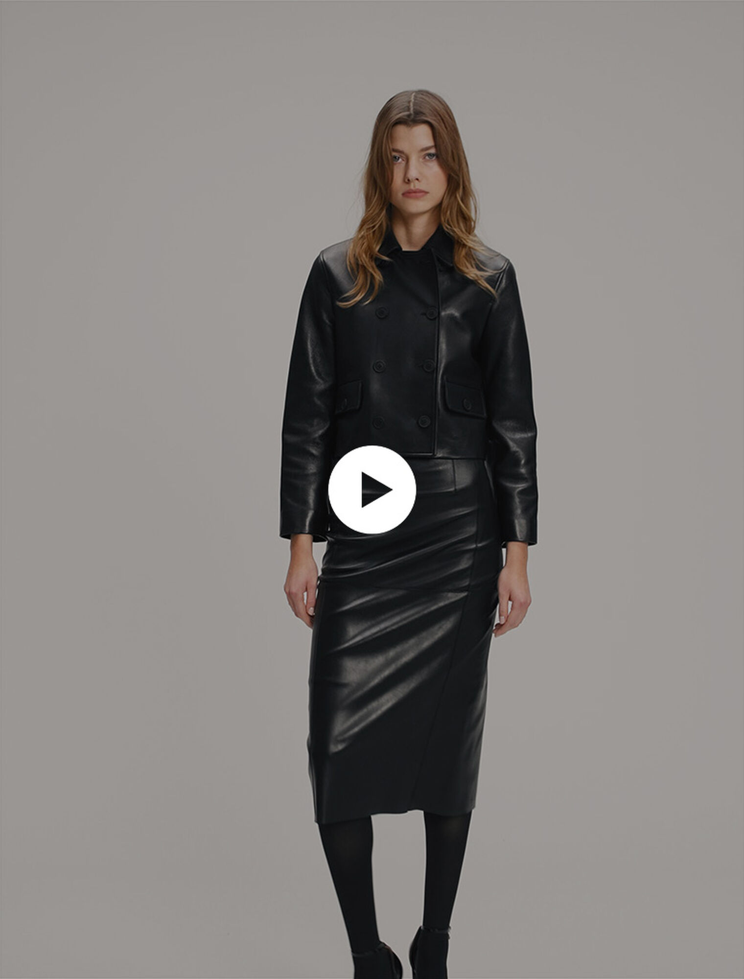Cropped leather jacket