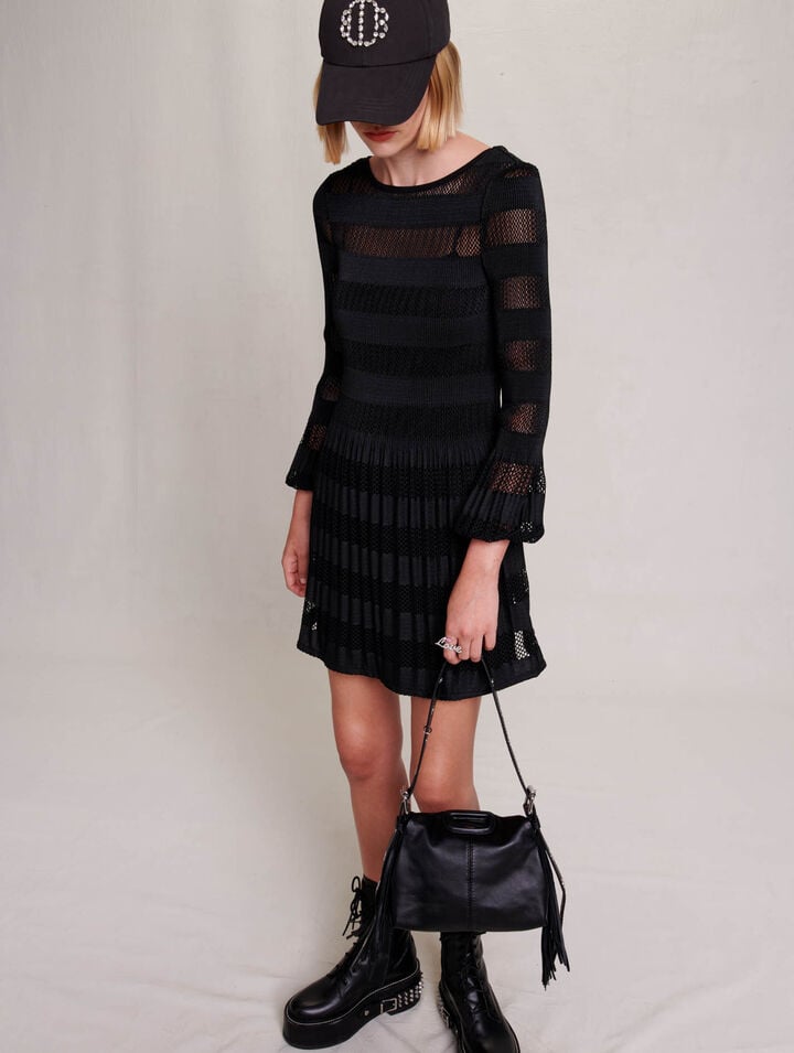Short openwork knit dress
