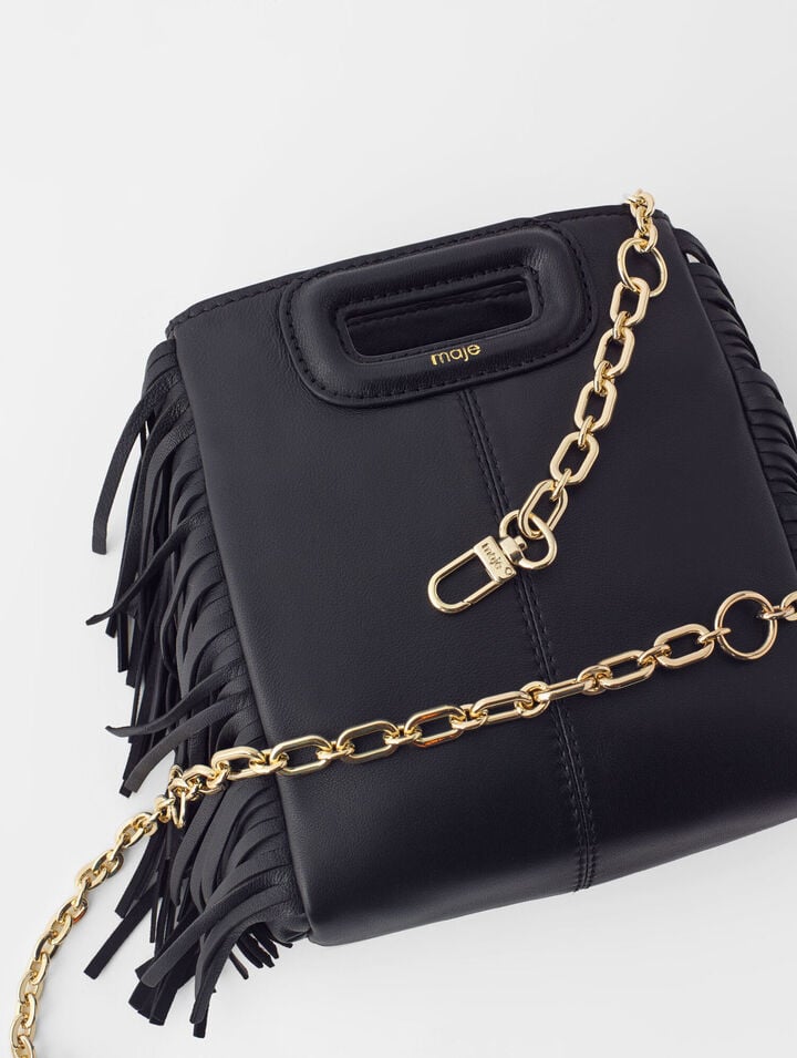 Leather bag with chain strap