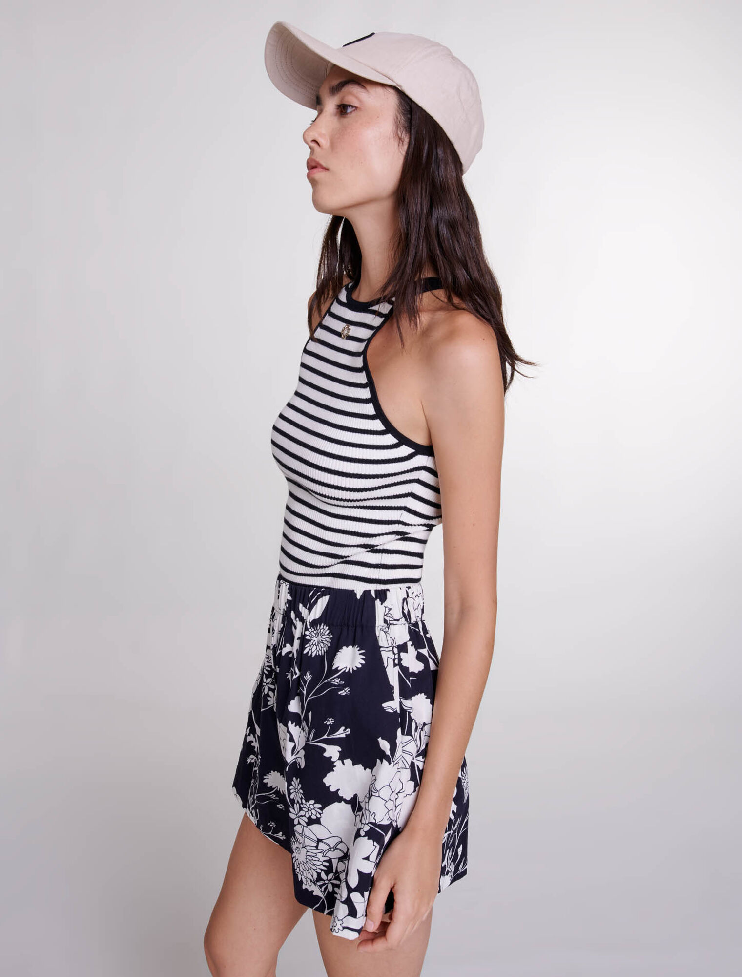 Patterned cotton shorts