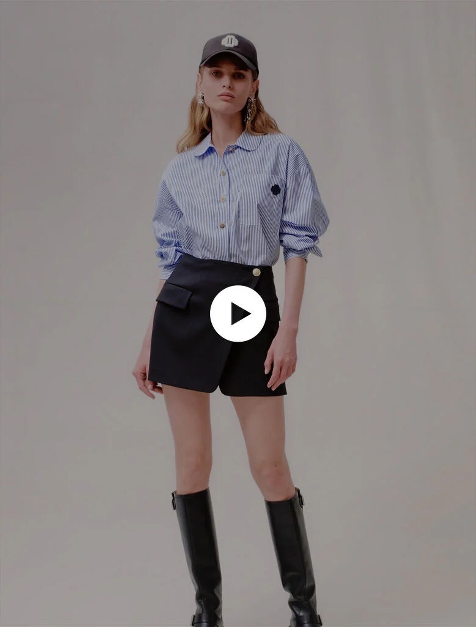 Asymmetric wrap skirt