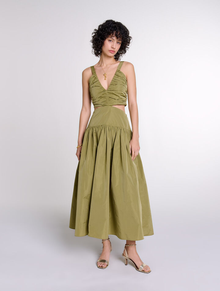 Cutaway taffeta dress