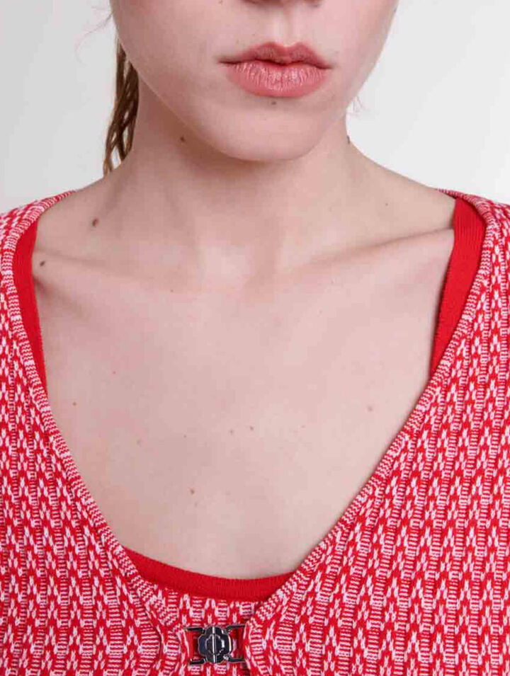 Herringbone knit twin set