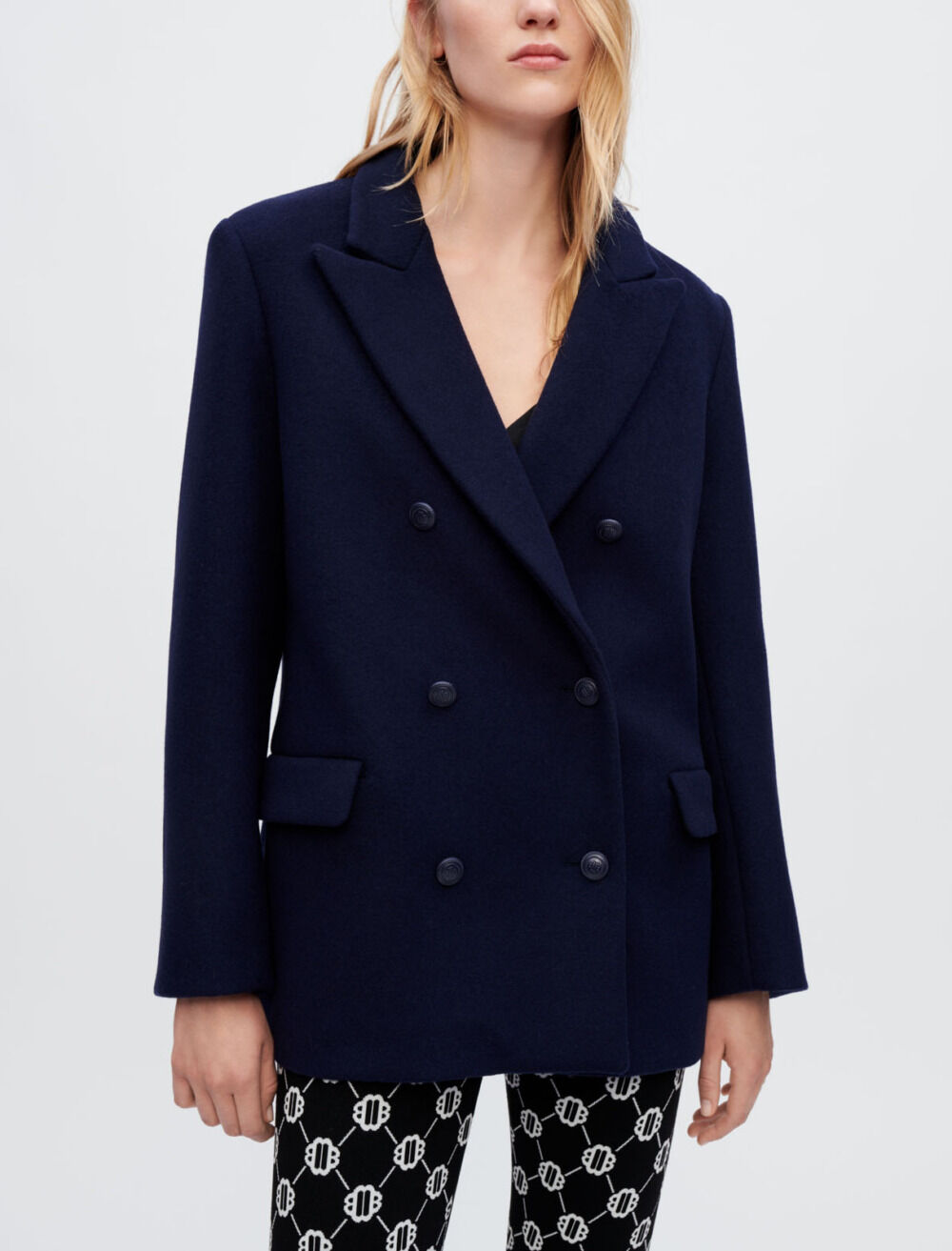 Maje navy coat new arrivals