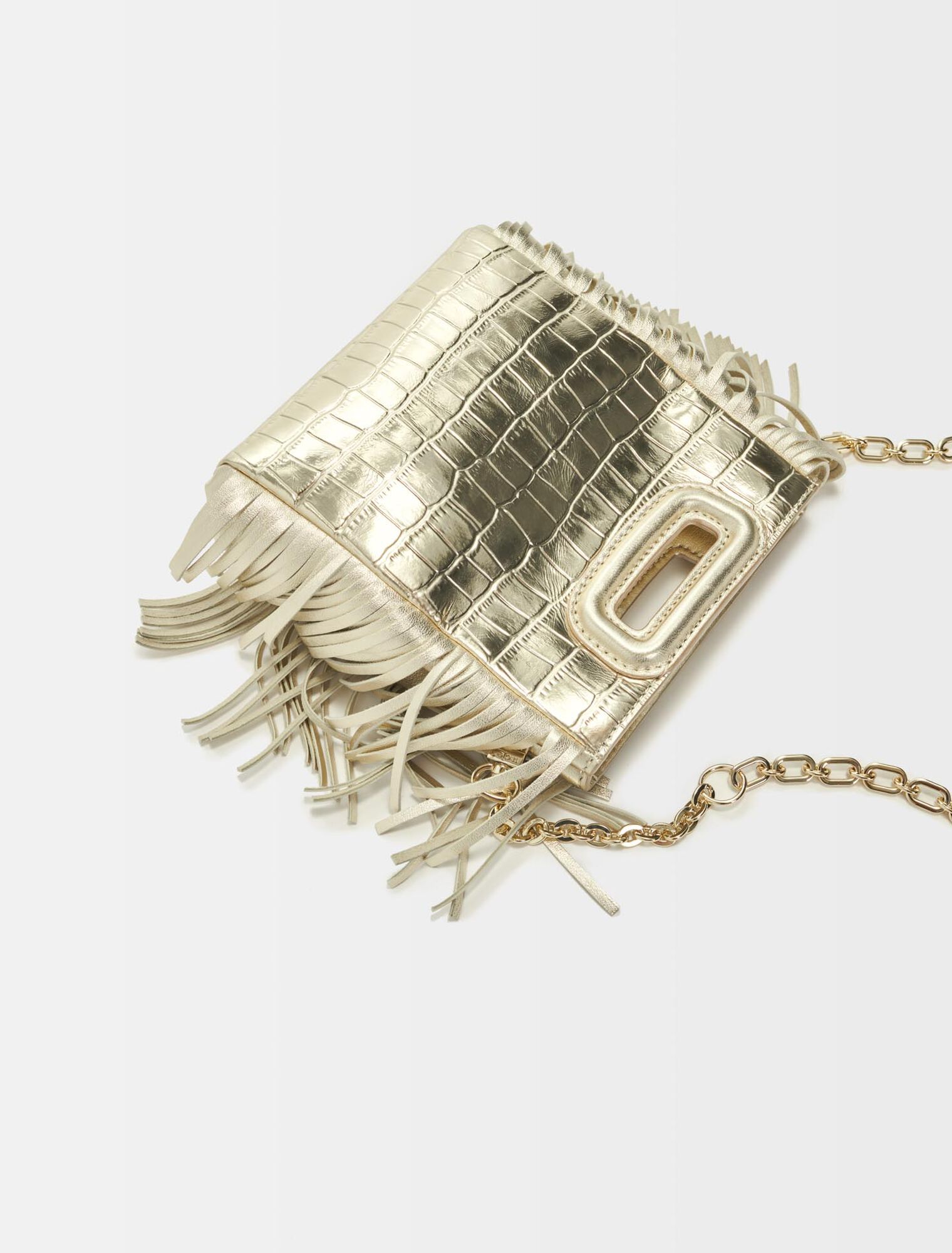 Embossed croc-effect leather mini M bag
