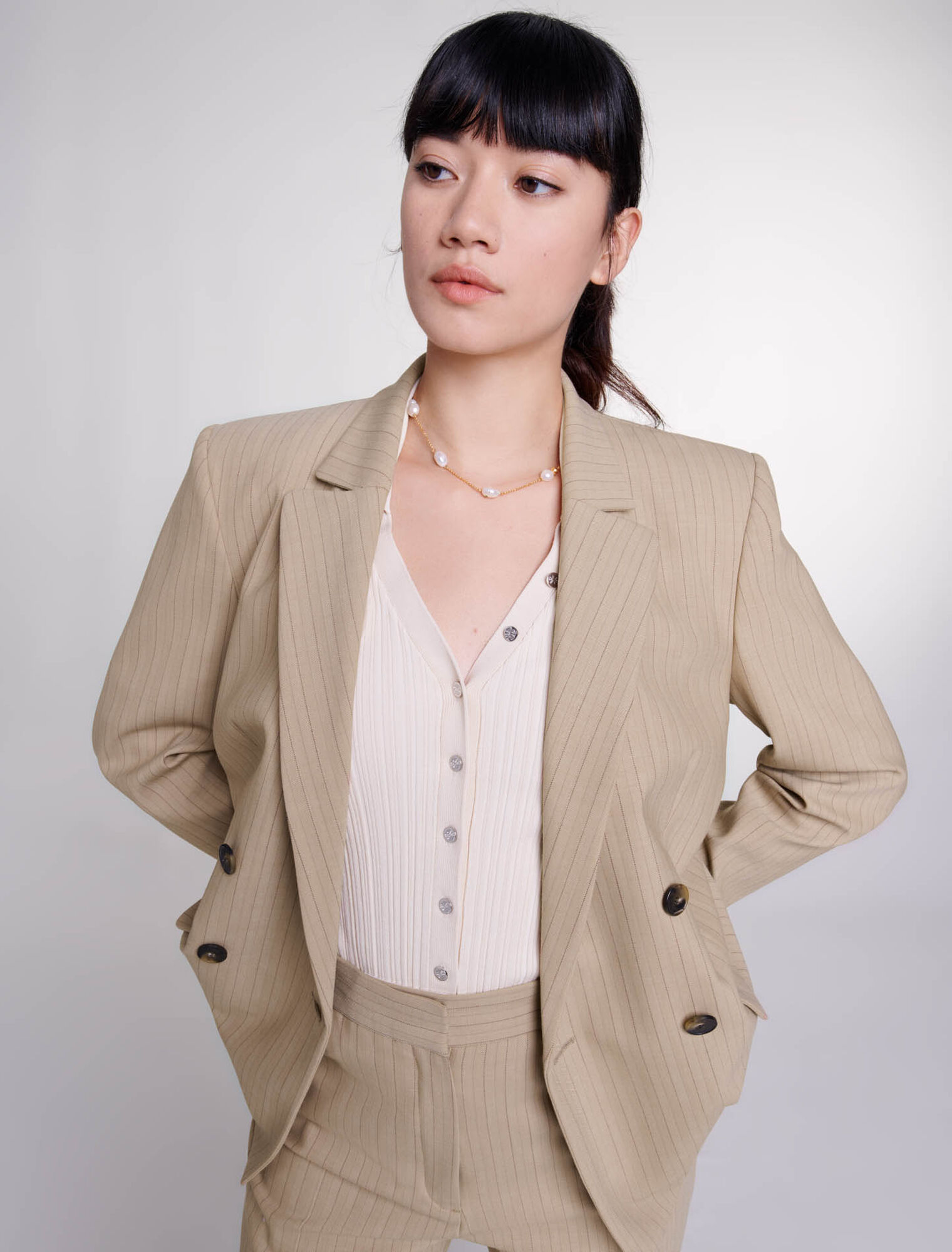 Striped suit jacket