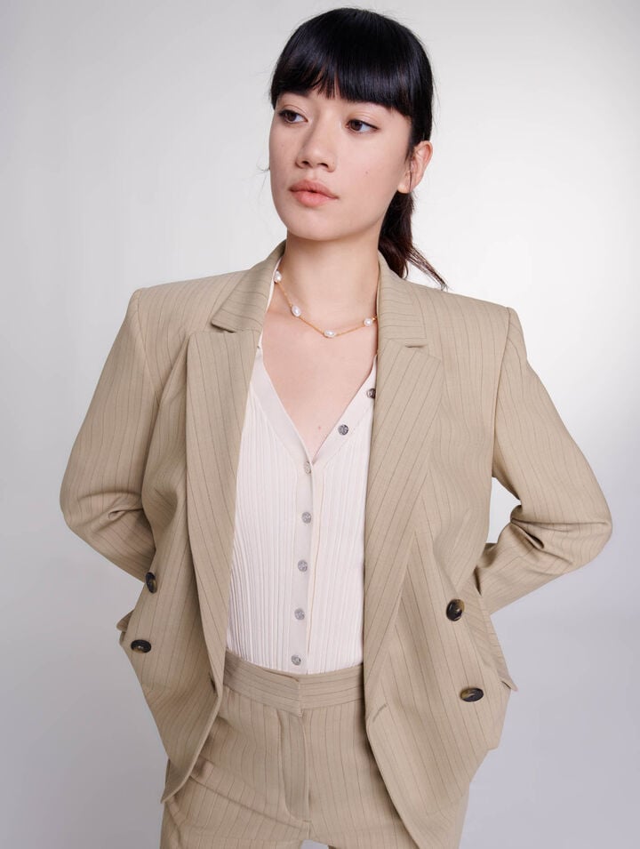 Striped suit jacket