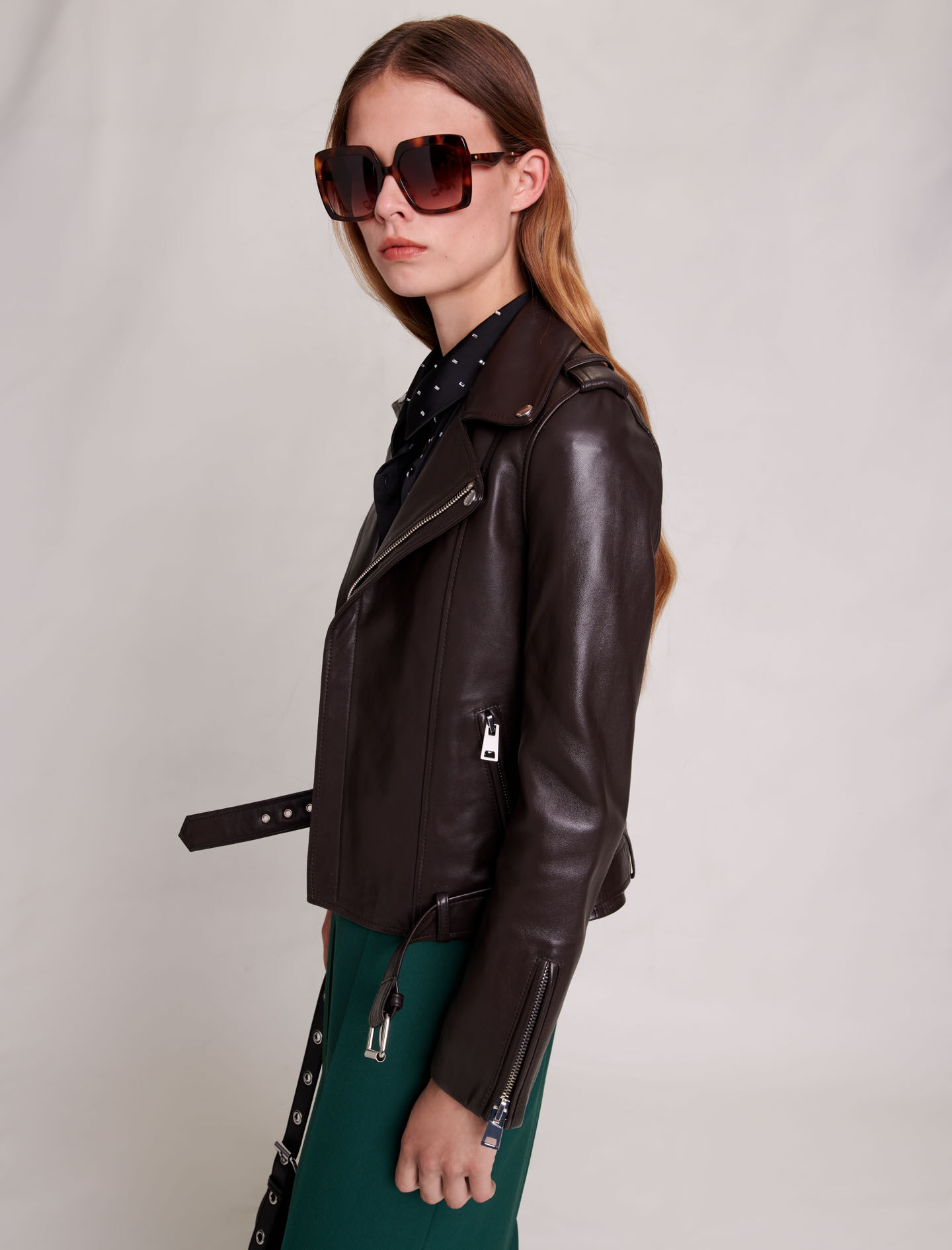 冬ギフト セ jacket Leather Brown Maje | Women For ジャケット・アウター