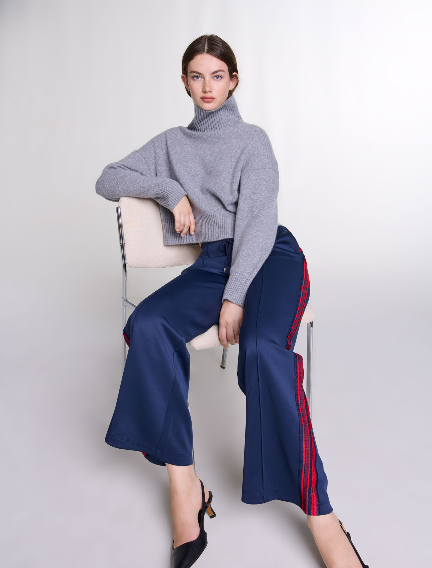 Striped trousers Blue For Women | Maje