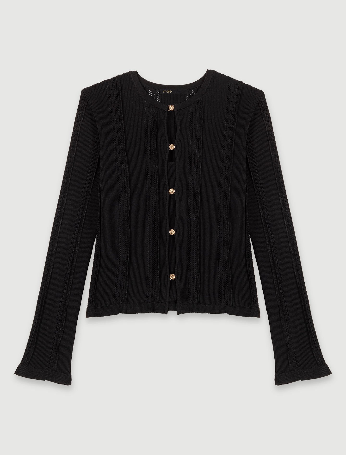 ❤️新品未使用❤️pois double mesh Cardigan ブラック pois double mesh Cardigan ブラック - メルカリ