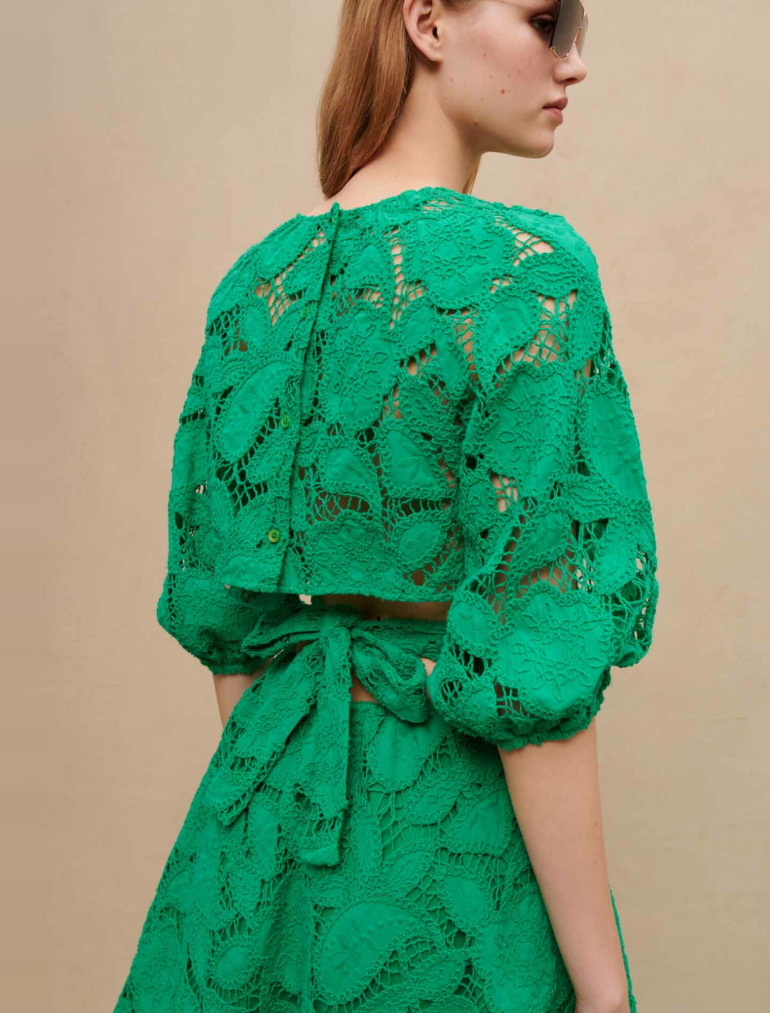 Embroidered cotton mini dress