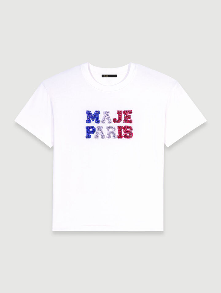 Maje Paris rhinestone T-shirt