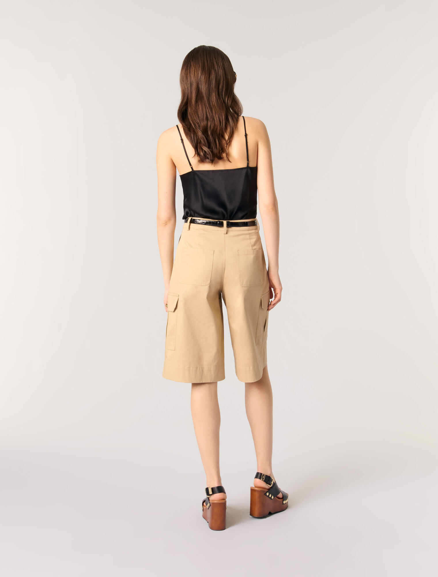 Silk satin and lace slip top