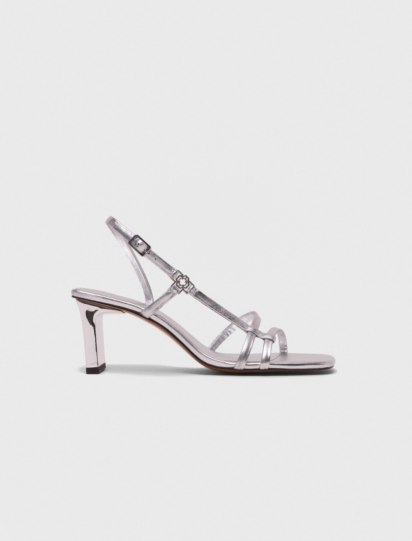hia_　1121 ZAPAKA Women Sparkly Silver Beading Strappy Tassels Open Toe