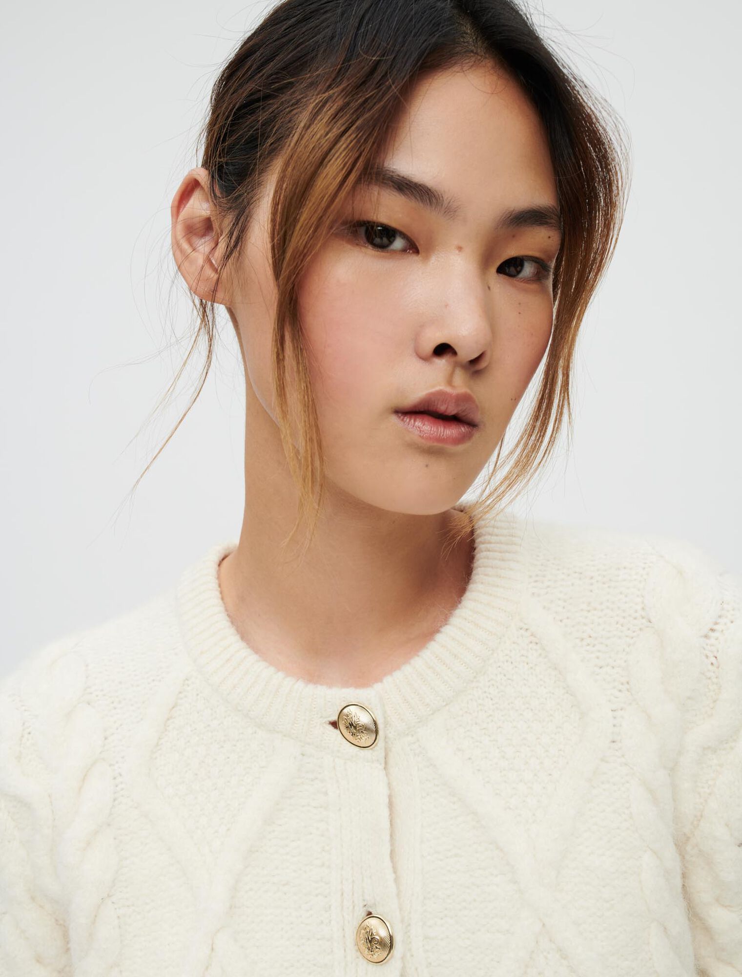 Chain knit cardigan