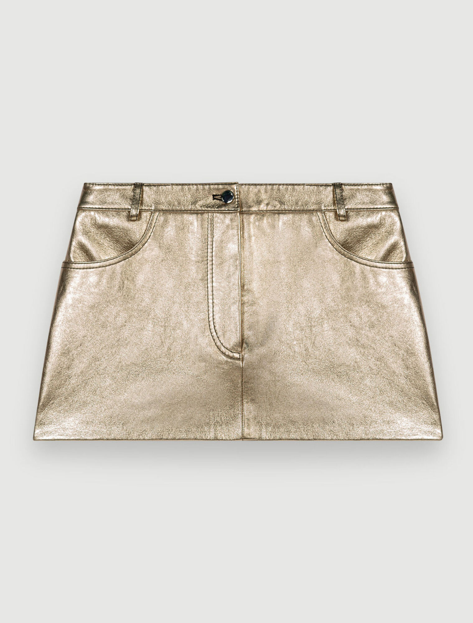 Metallic leather skirt