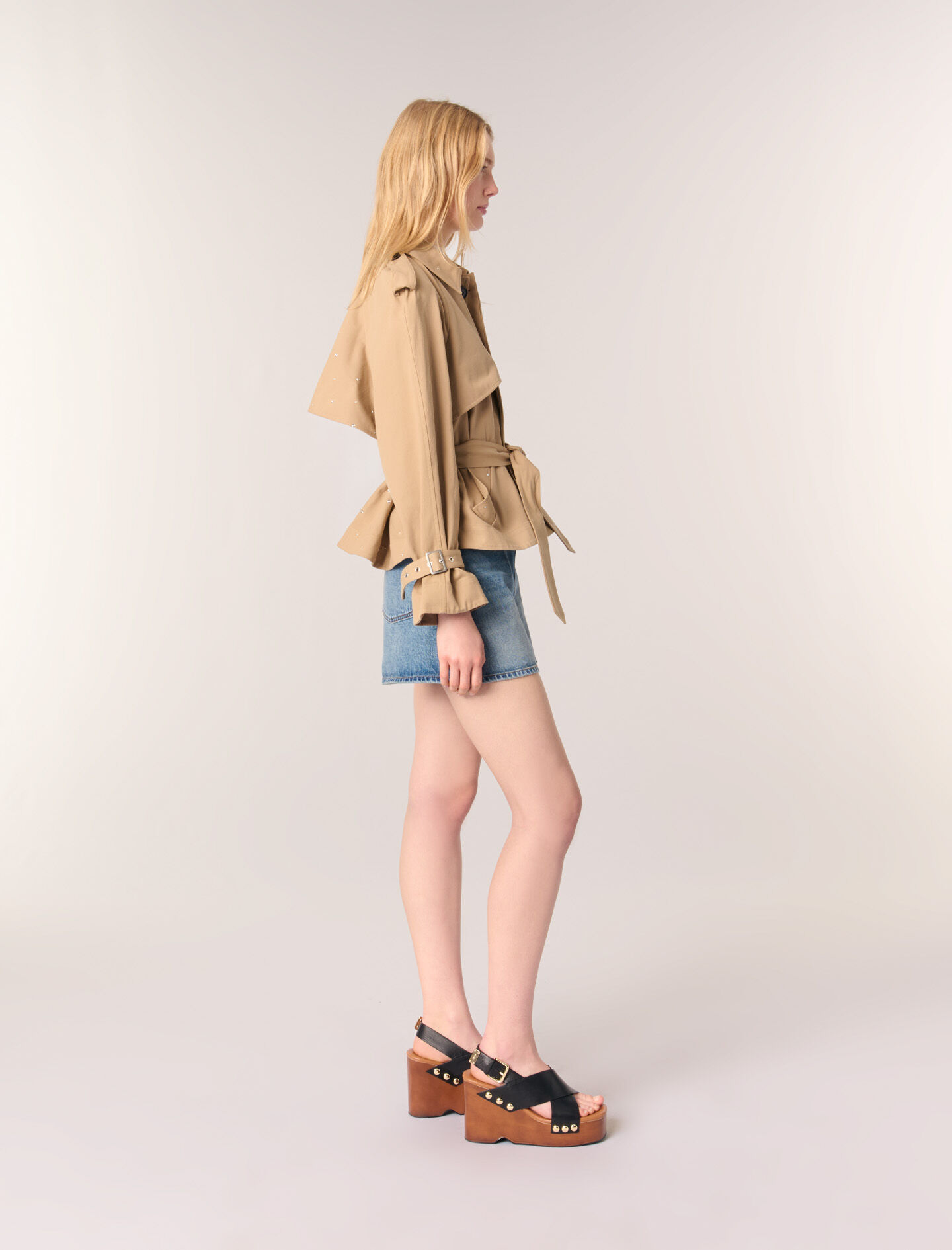 maje★スタッズ トレンチコート ショート maje☆スタッズ トレンチコート ショート (maje/トレンチコート