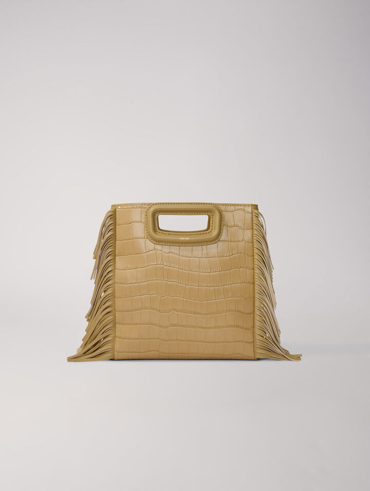 M bag in crocodile-effect leather