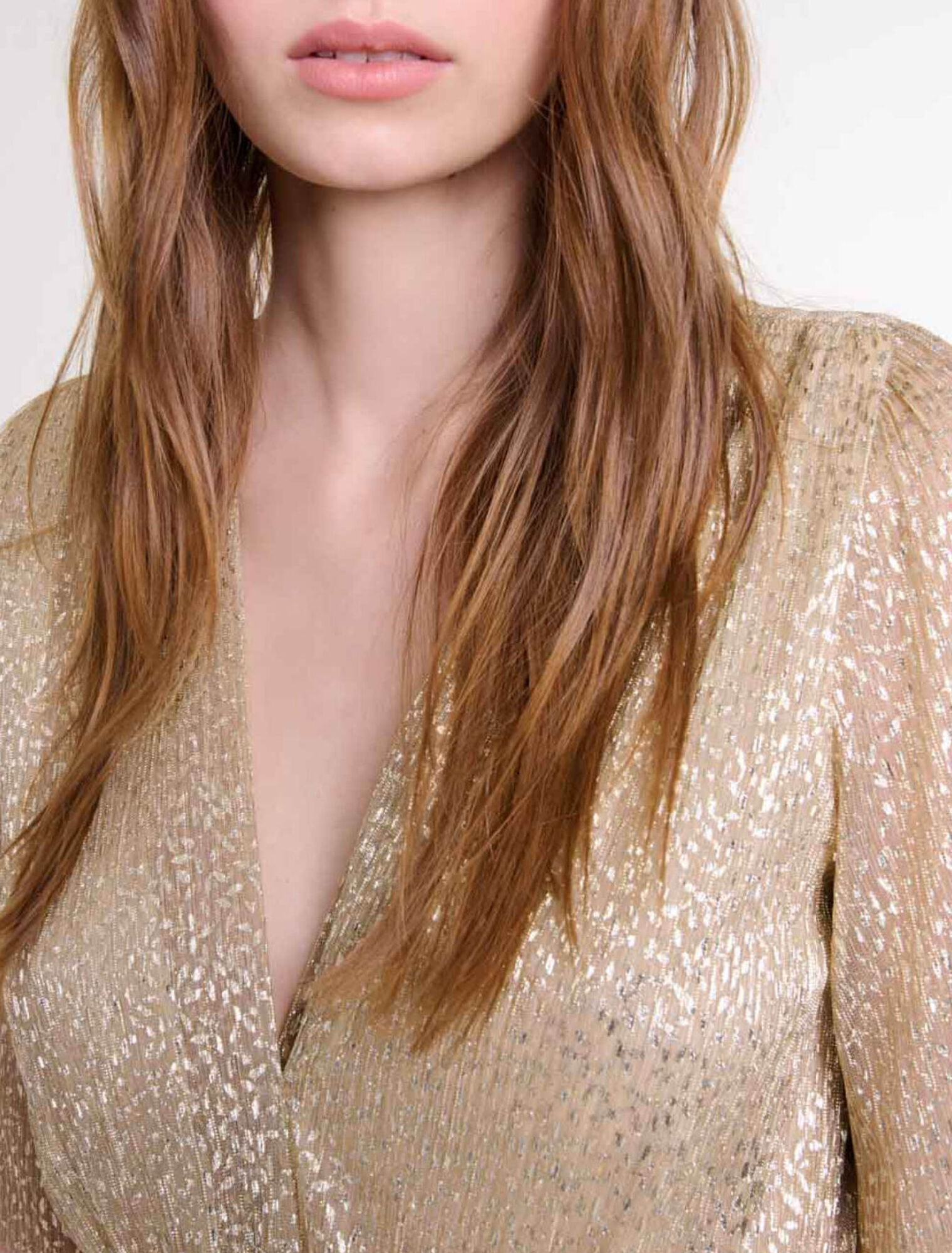 Shimmer dress with ruffles