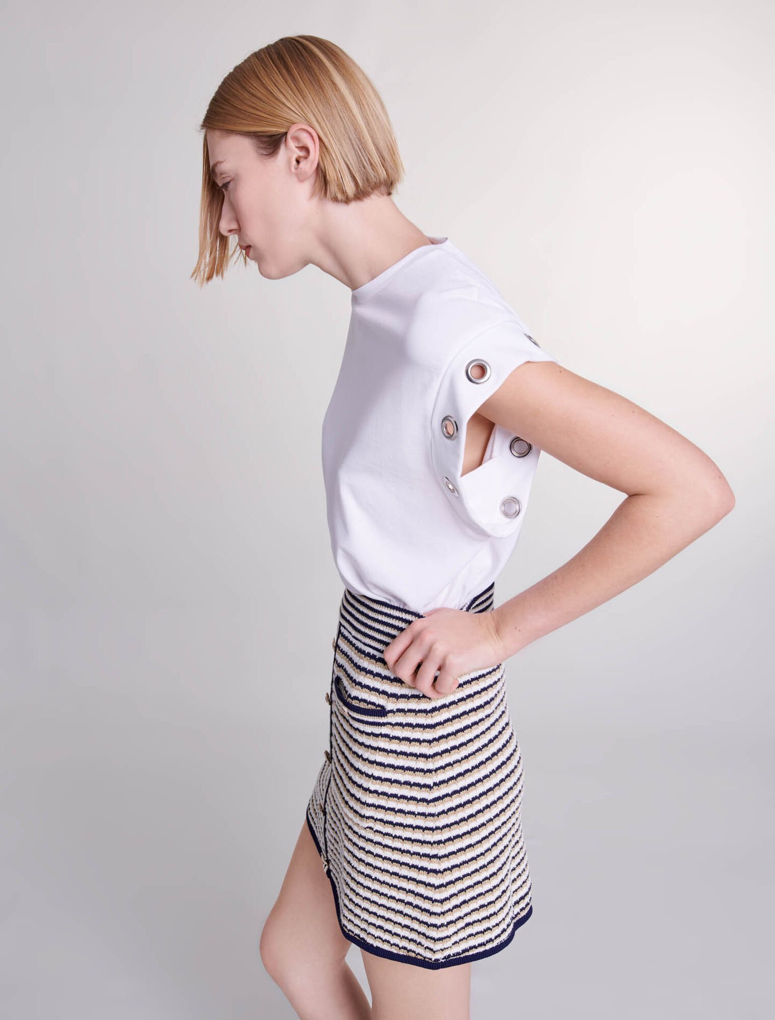 Knit mini skirt