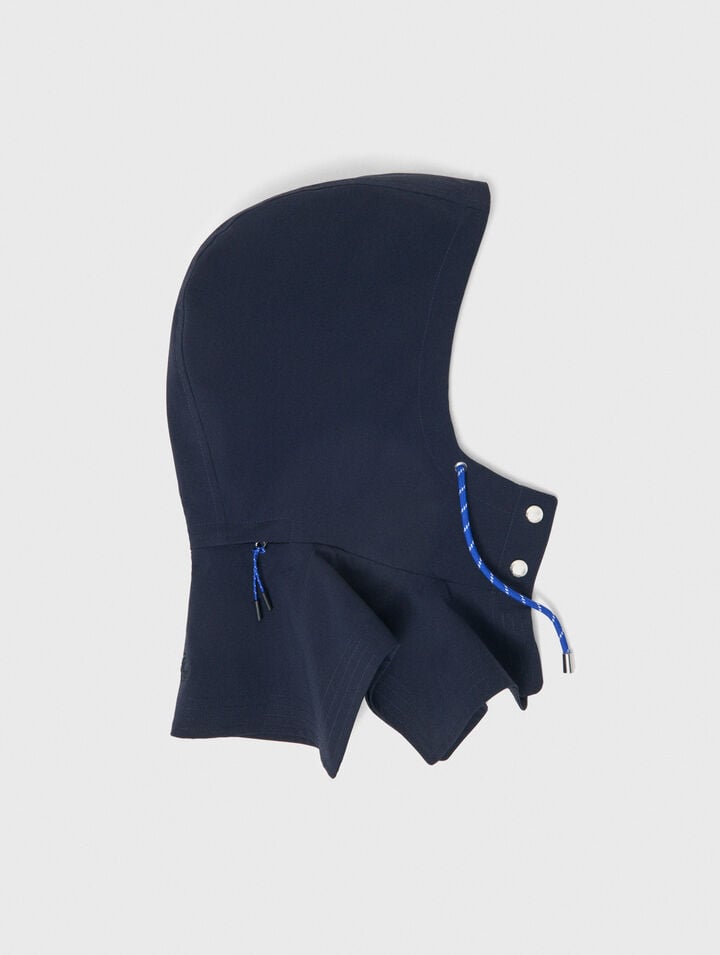 Waterproof drawstring hood