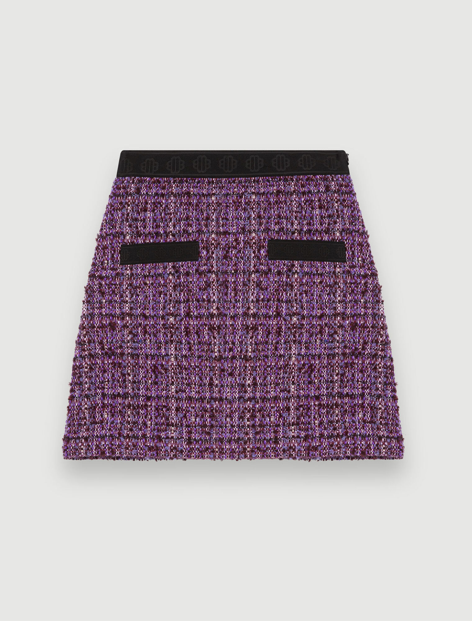 Purple tweed skirt with contrasts