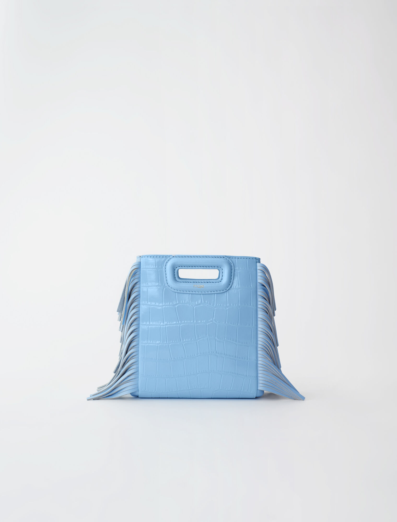 Mini embossed-leather M bag with chain