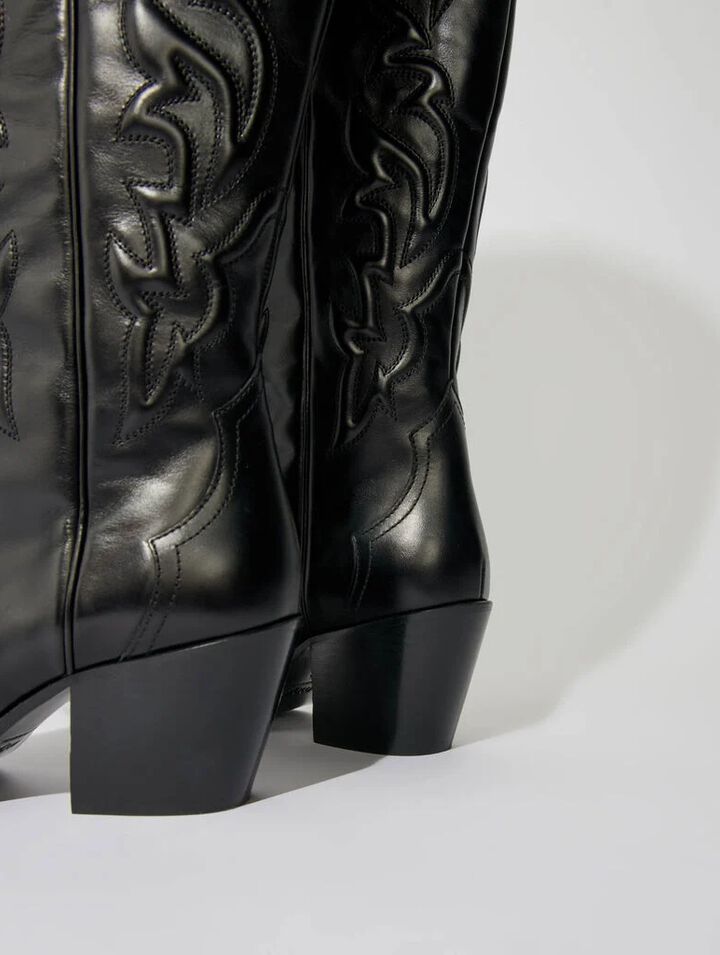 Western leather boots
