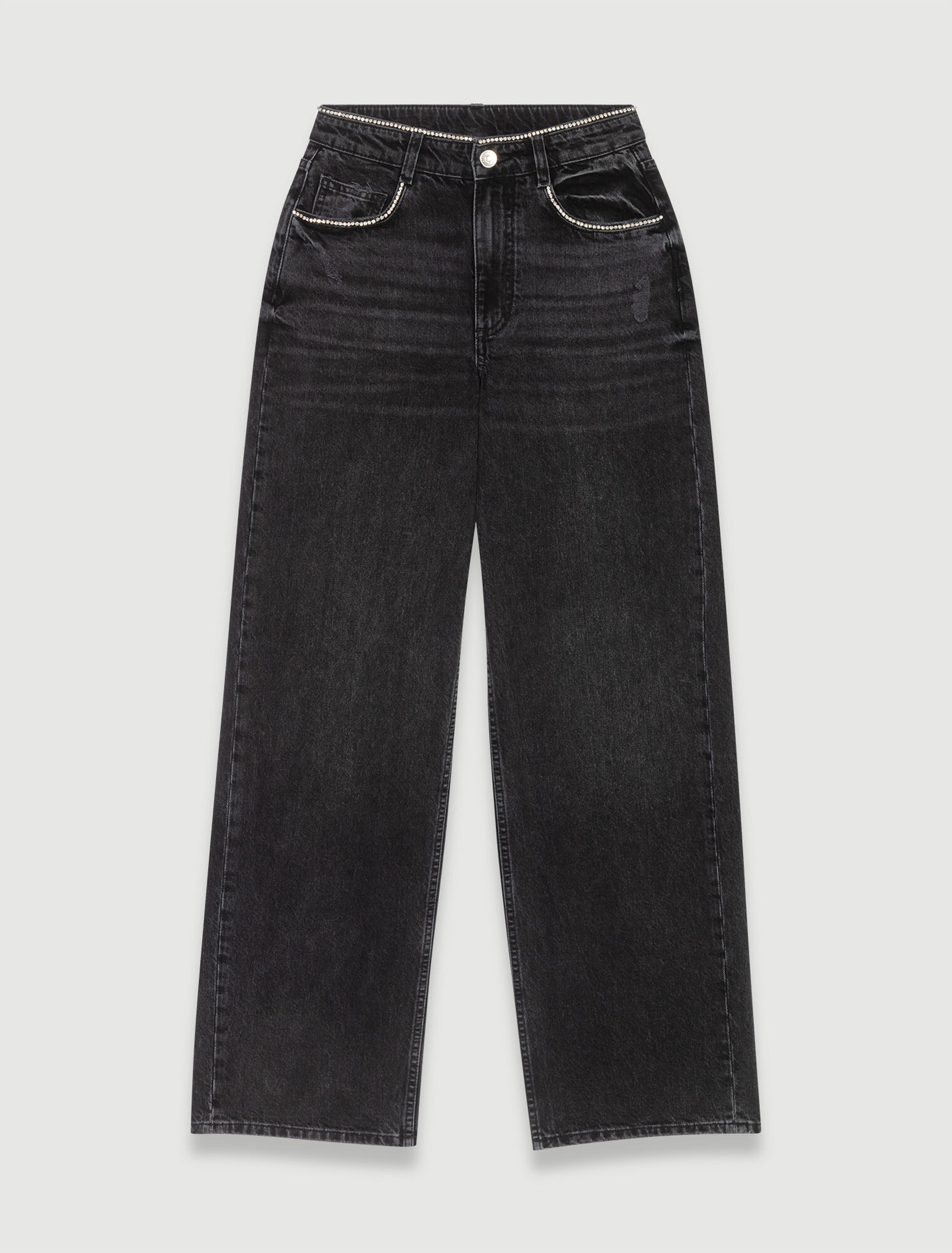 Wide-leg jeans with rhinestones