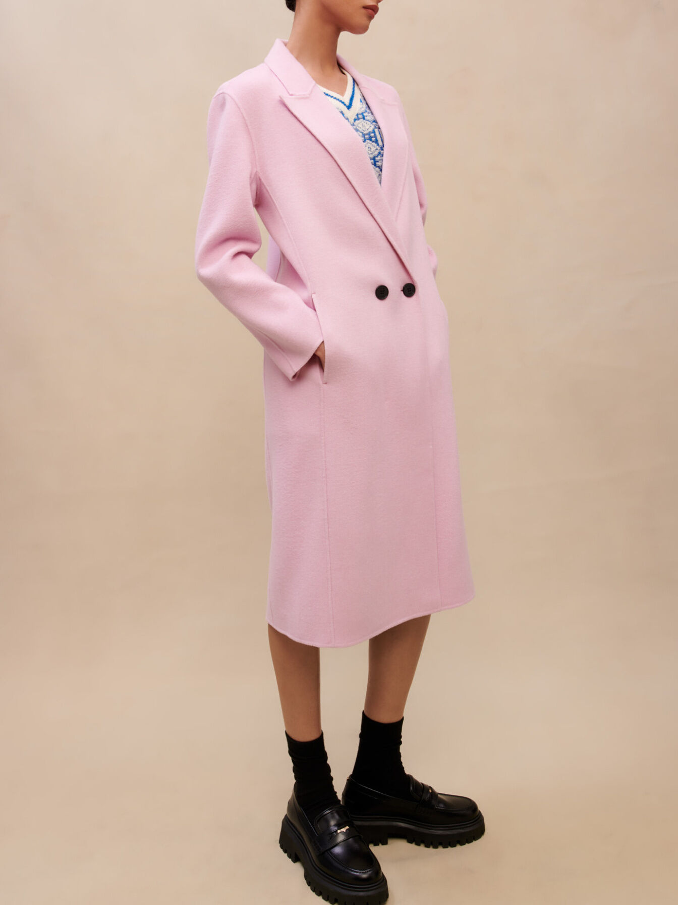 Pink wool coat Pink For Women Maje