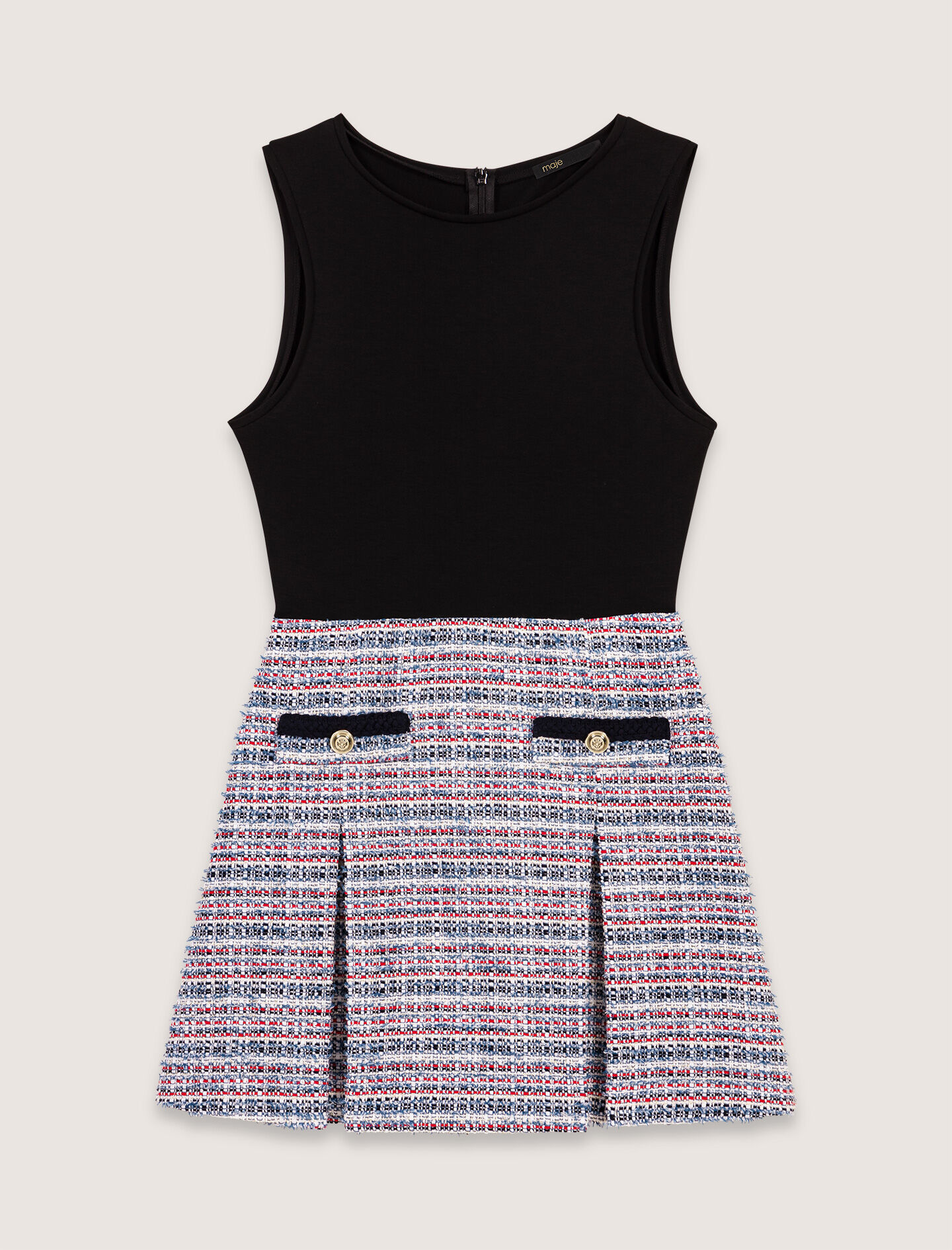 Tweed 2-in-1 mini dress Bicolor For Women | Maje