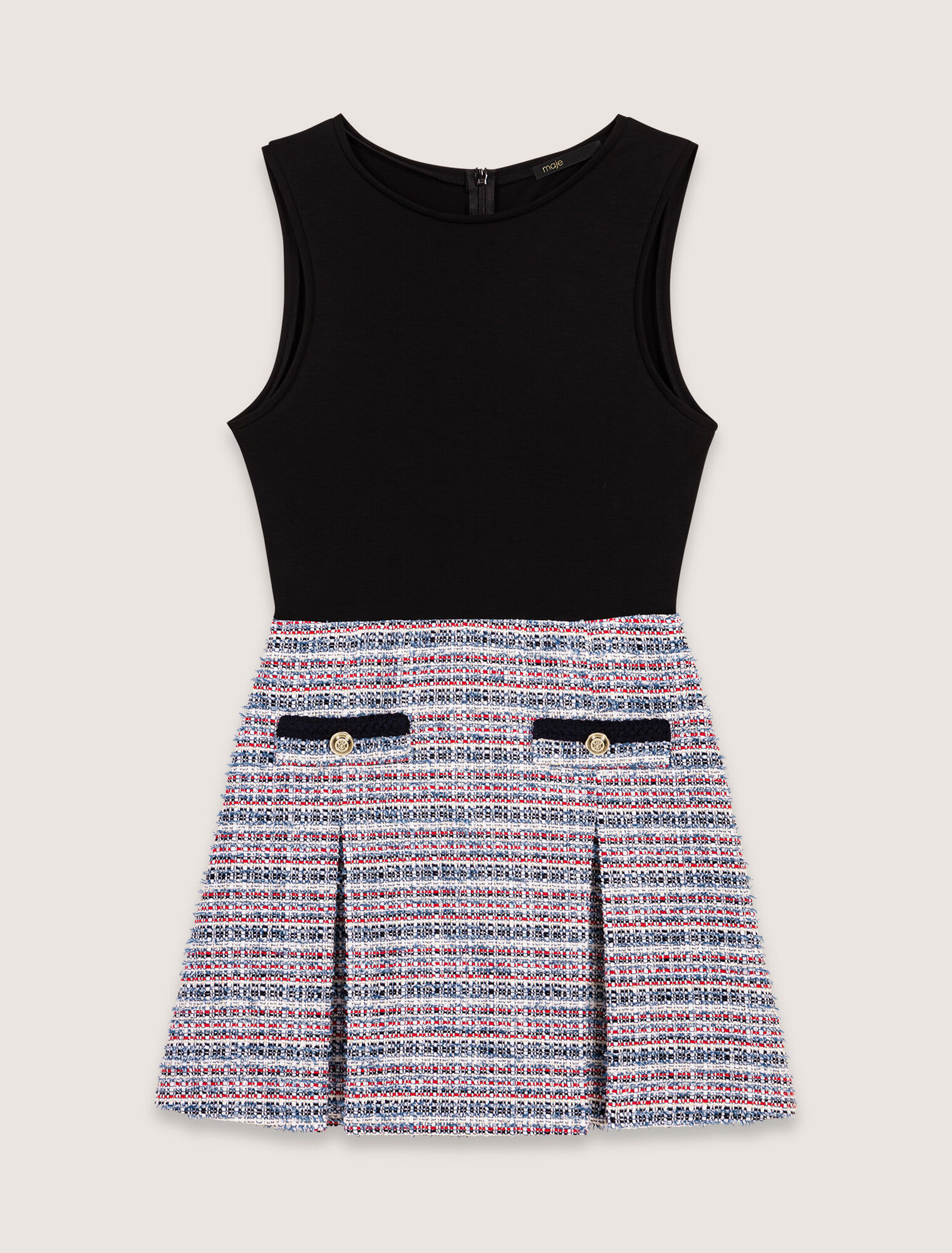 Tweed 2-in-1 mini dress